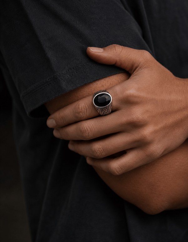 Royal Series - LABYRINTH KNIGHT RING- Pure Stainless Steel Men’s Steel-Plated Ring – Statement Luxury Jewelry (Size :15-18-20-21-23-27-28-30)