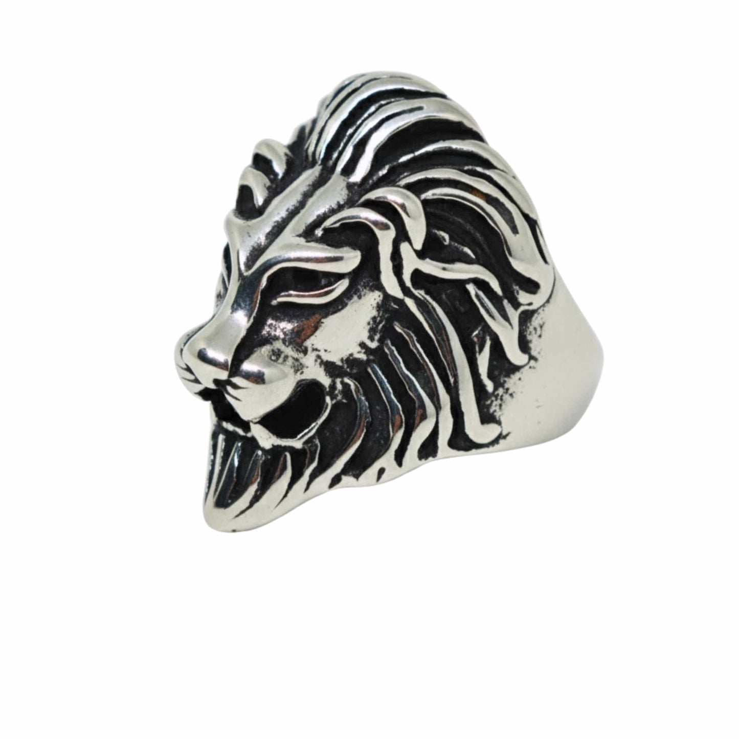 THE MEN THING Rings Royal Series - LION KING RING - Pure Stainless Steel Men’s Steel-Plated Ring – Statement Luxury Jewelry (Size : 15-16-18-20-22-23-26-28-30)