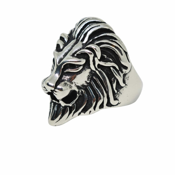 Royal Series - LION KING RING - Pure Stainless Steel Men’s Steel-Plated Ring – Statement Luxury Jewelry (Size : 15-16-18-20-22-23-26-28-30)