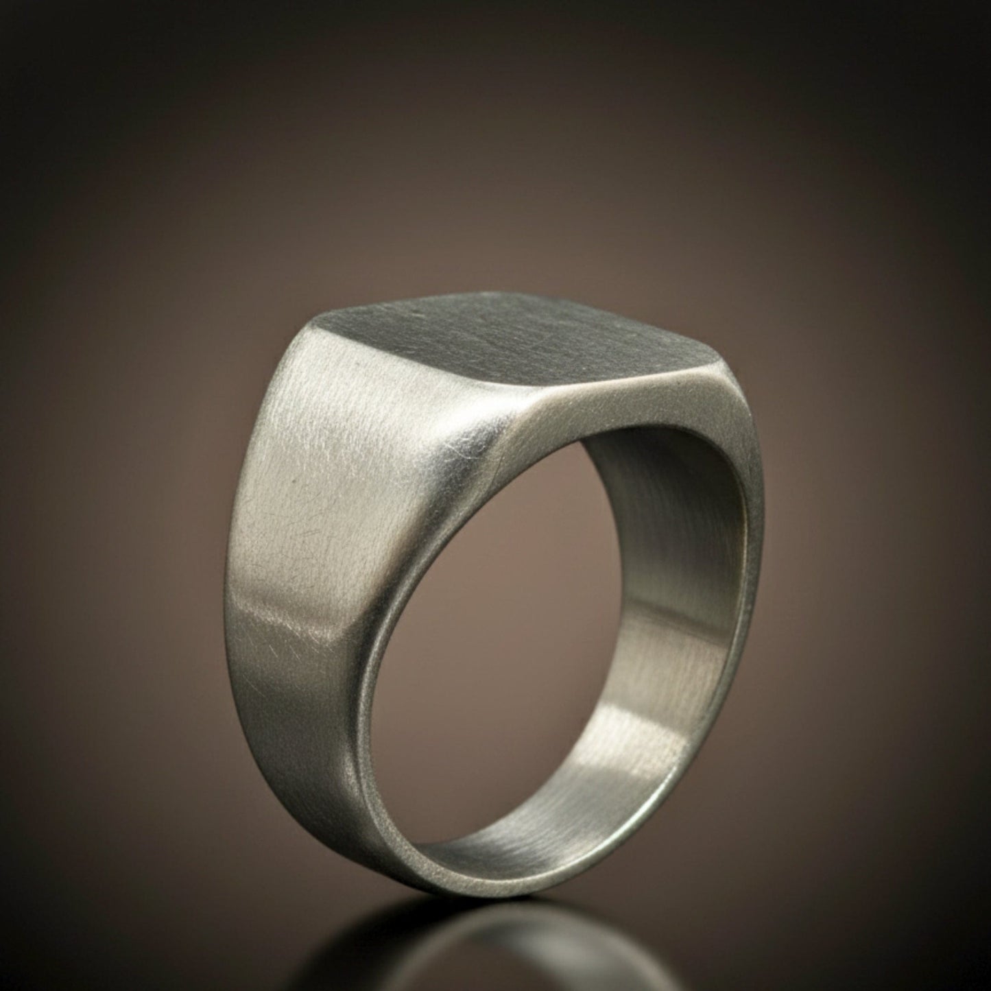 THE MEN THING Rings Royal Series - MATTE SQUARE SIGNET RING - Pure Stainless Steel Men’s Steel-Plated Ring – Statement Luxury Jewelry (Size :15-16-18-19-21-22-25-30)