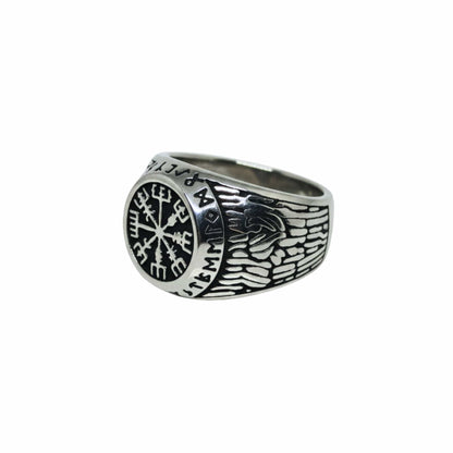 THE MEN THING Rings Royal Series - MIDGARD PROTECTOR RING - Pure Stainless Steel Men’s Steel-Plated Ring – Statement Luxury Jewelry (Size : 15-18-20-23-28-30)