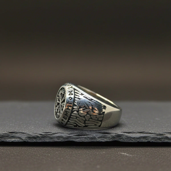 Royal Series - MIDGARD PROTECTOR RING - Pure Stainless Steel Men’s Steel-Plated Ring – Statement Luxury Jewelry (Size : 15-18-20-23-28-30)