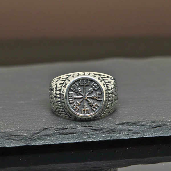 Royal Series - MIDGARD PROTECTOR RING - Pure Stainless Steel Men’s Steel-Plated Ring – Statement Luxury Jewelry (Size : 15-18-20-23-28-30)