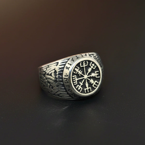 Royal Series - MIDGARD PROTECTOR RING - Pure Stainless Steel Men’s Steel-Plated Ring – Statement Luxury Jewelry (Size : 15-18-20-23-28-30)