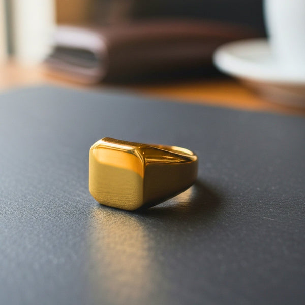 Royal Series - MONARCH GOLD RING - Pure Stainless Steel Men’s Gold-Plated Ring – Statement Luxury Jewelry (Size : 13-15-18-21-22-24-28-29-31-32)