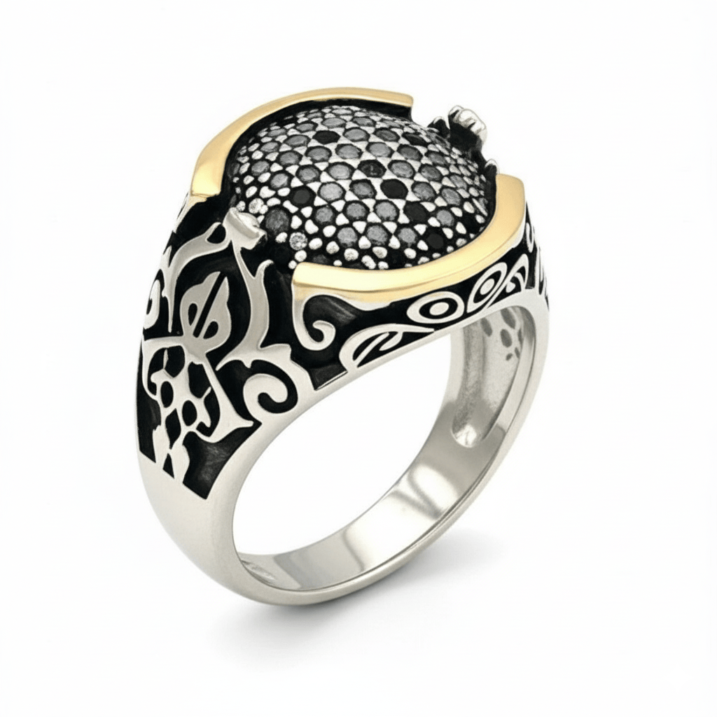 THE MEN THING Rings Royal Series - MYSTIC FANG RING - Pure Stainless Steel Men’s Steel-Gold-Plated Ring – Statement Luxury Jewelry (Size : 16-21-27)