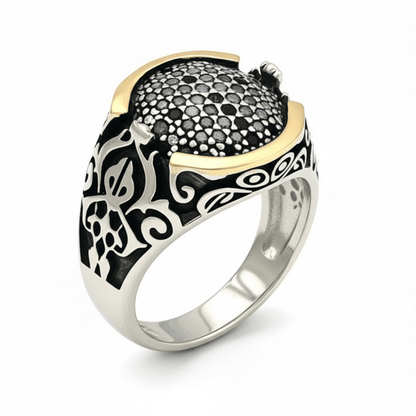 THE MEN THING Rings Royal Series - MYSTIC FANG RING - Pure Stainless Steel Men’s Steel-Gold-Plated Ring – Statement Luxury Jewelry (Size : 16-21-27)