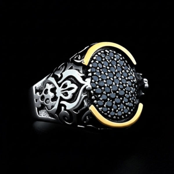 Royal Series - MYSTIC FANG RING - Pure Stainless Steel Men’s Steel-Gold-Plated Ring – Statement Luxury Jewelry (Size : 16-21-27)