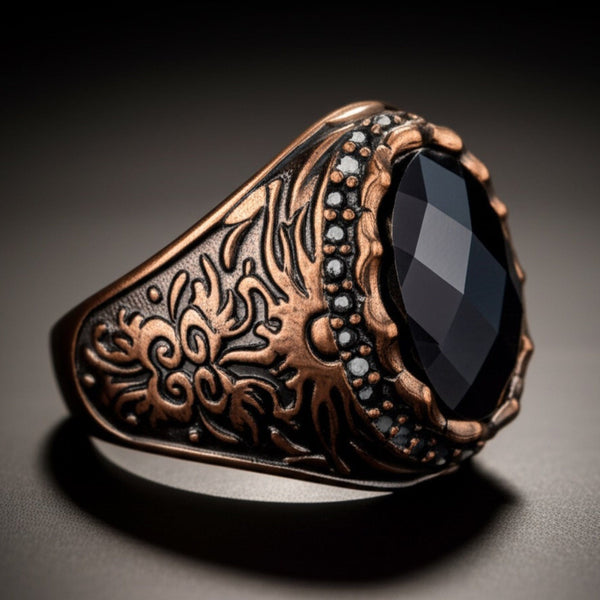 Royal Series - MYSTIC FORGE RING - Pure Stainless Steel Men’s Rose Gold-Plated Ring – Statement Luxury Jewelry (Size : 19-22-23)