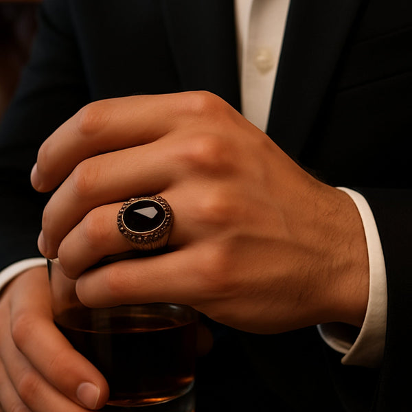 Royal Series - MYSTIC FORGE RING - Pure Stainless Steel Men’s Rose Gold-Plated Ring – Statement Luxury Jewelry (Size : 19-22-23)