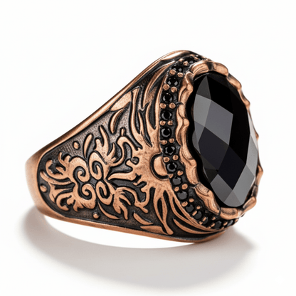 THE MEN THING Rings Royal Series - MYSTIC FORGE RING - Pure Stainless Steel Men’s Rose Gold-Plated Ring – Statement Luxury Jewelry (Size : 19-22-23)