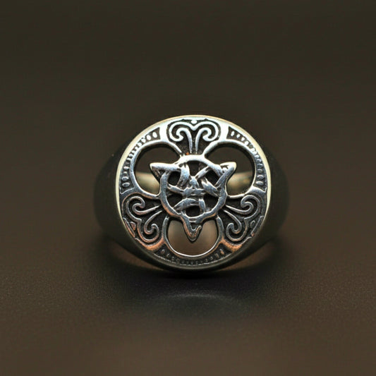 THE MEN THING Rings Royal Series - MYTHIC GUARDIAN SIGNET RING - Pure Stainless Steel Men’s Steel-Plated Ring – Statement Luxury Jewelry (Size :16-19-21-24-28-29-31)