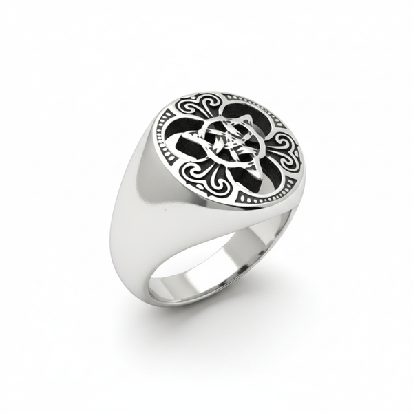 Royal Series - MYTHIC GUARDIAN SIGNET RING - Pure Stainless Steel Men’s Steel-Plated Ring – Statement Luxury Jewelry (Size :16-19-21-24-28-29-31)