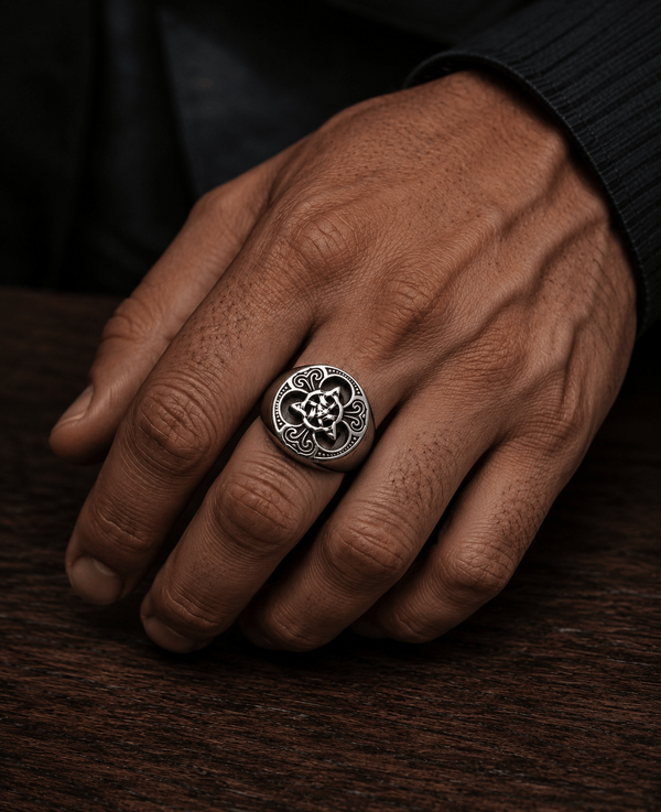 Royal Series - MYTHIC GUARDIAN SIGNET RING - Pure Stainless Steel Men’s Steel-Plated Ring – Statement Luxury Jewelry (Size :16-19-21-24-28-29-31)