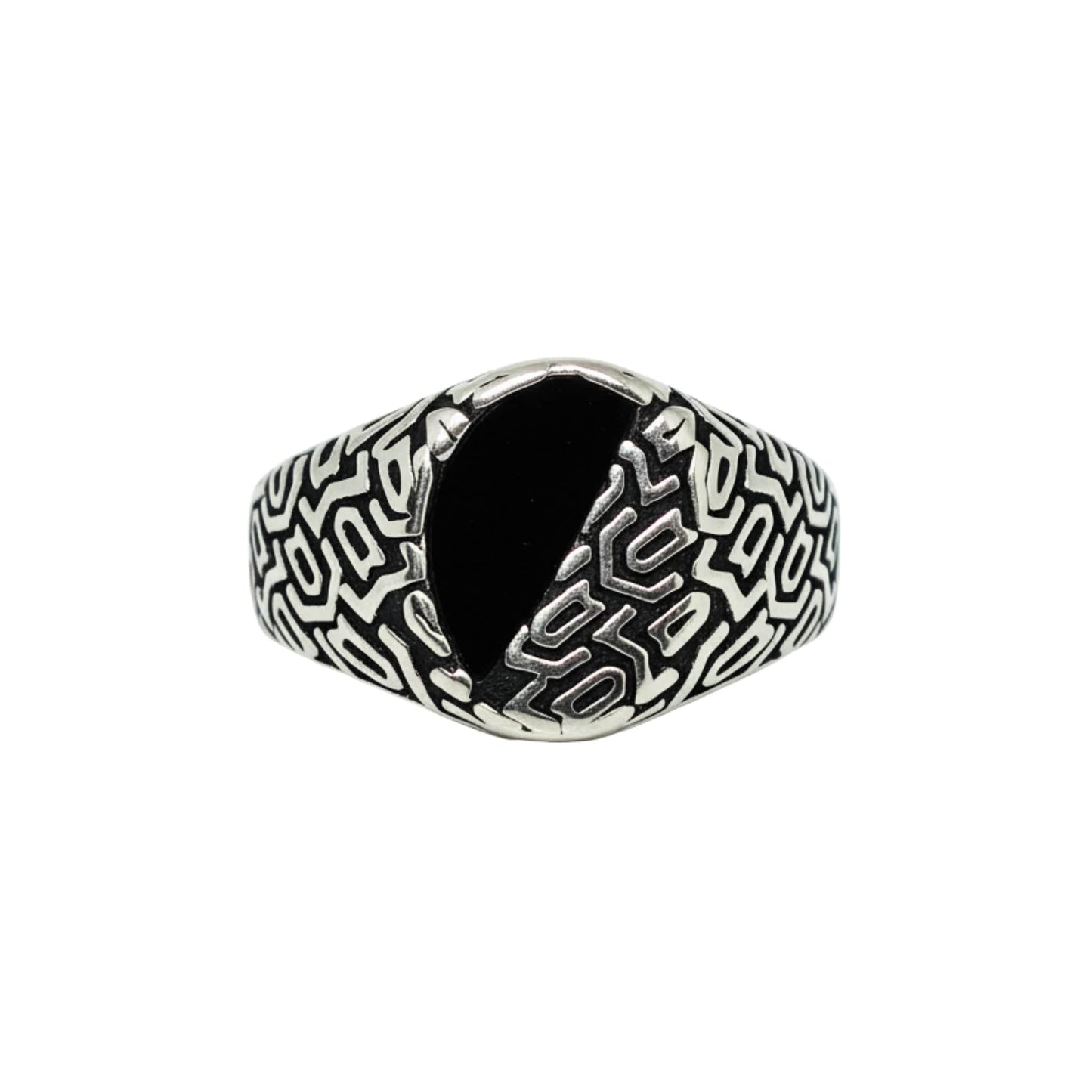 The Men Thing Rings Royal Series - NIGHT GRIM RING - Pure Stainless Steel Men’s Steel-Plated Ring – Statement Luxury Jewelry (Size : 17-21-27)