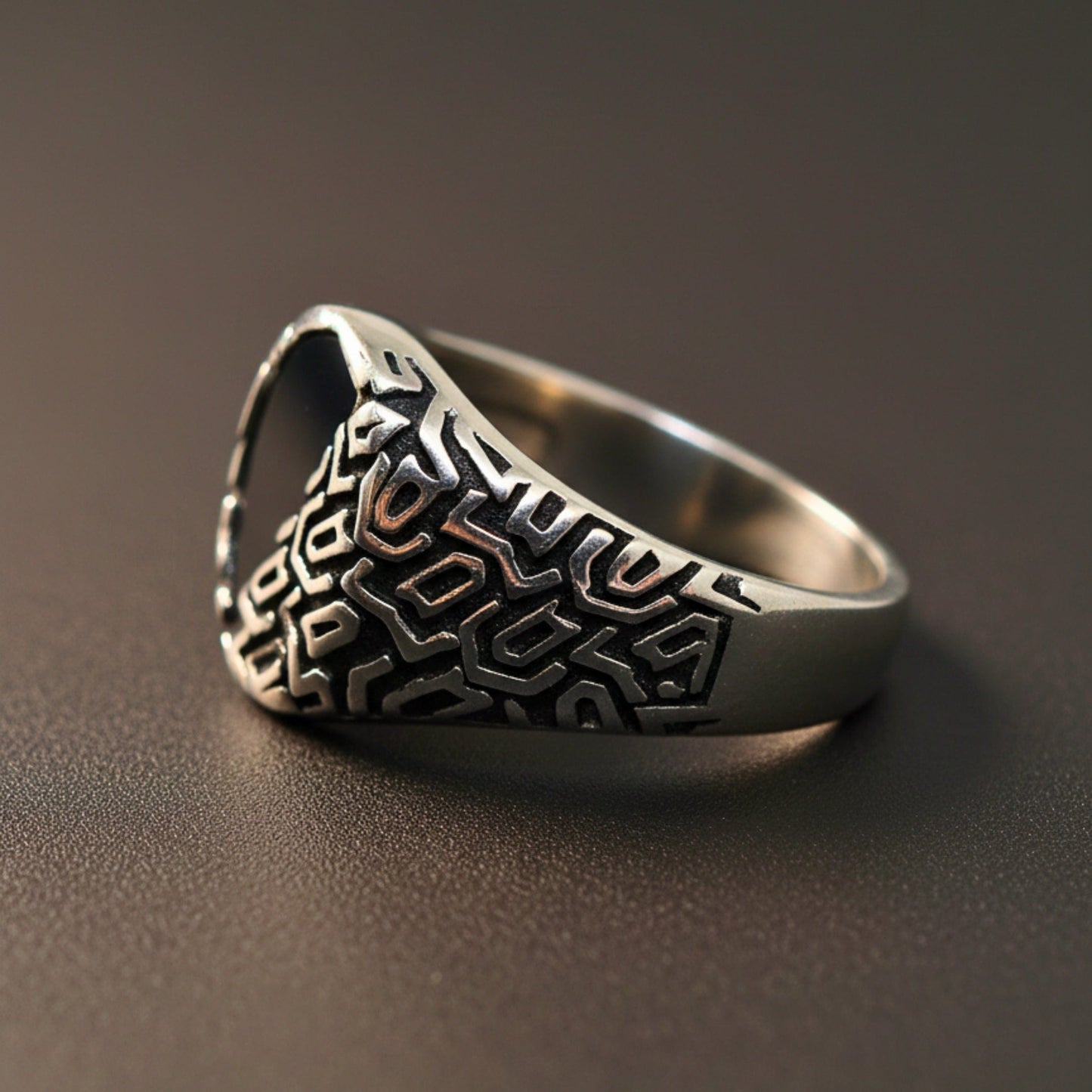 The Men Thing Rings Royal Series - NIGHT GRIM RING - Pure Stainless Steel Men’s Steel-Plated Ring – Statement Luxury Jewelry (Size : 17-21-27)