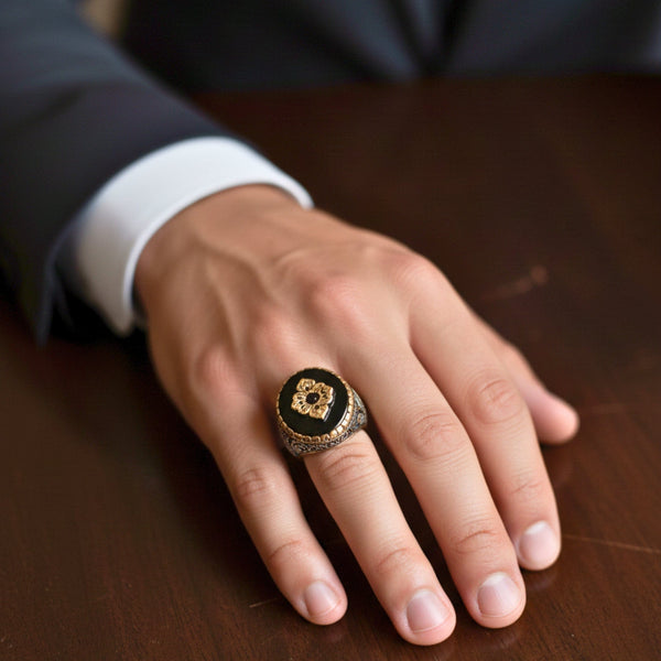 Royal Series - Noble Crest RING - Pure Stainless Steel Men’s Silver-Plated Ring – Statement Luxury Jewelry (Size : 17-18-22-26-28)