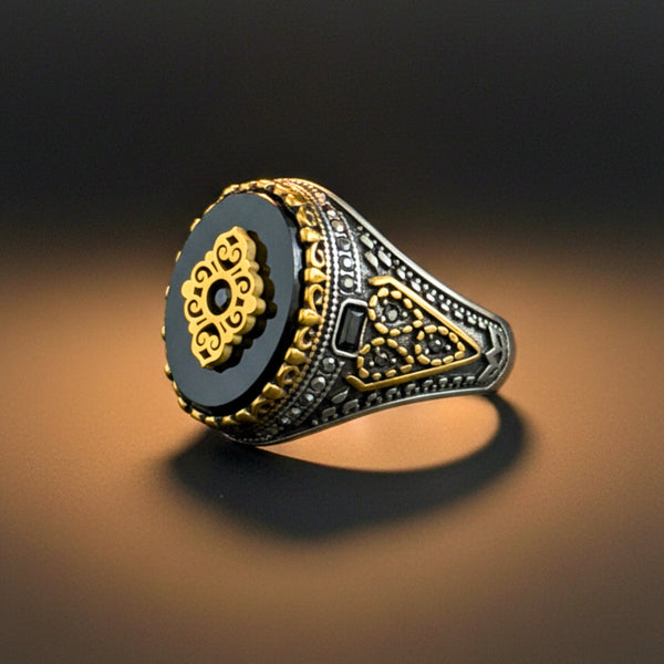 Royal Series - Noble Crest RING - Pure Stainless Steel Men’s Silver-Plated Ring – Statement Luxury Jewelry (Size : 17-18-22-26-28)