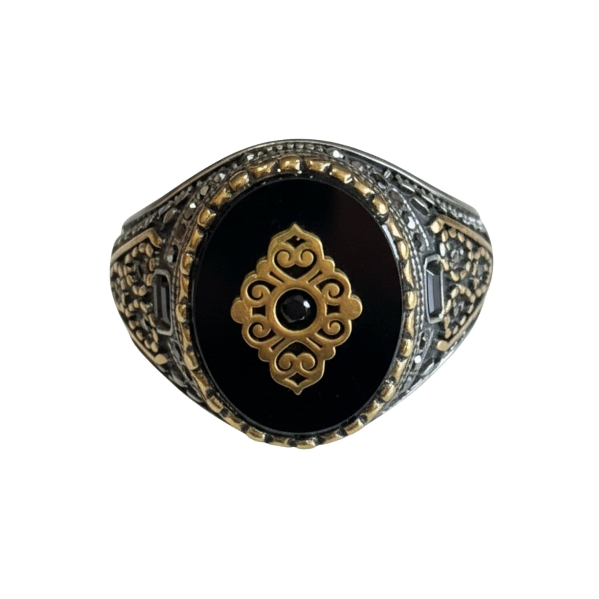 THE MEN THING Rings Royal Series - Noble Crest RING - Pure Stainless Steel Men’s Silver-Plated Ring – Statement Luxury Jewelry (Size : 17-18-22-26-28)