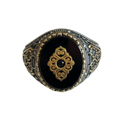 THE MEN THING Rings Royal Series - Noble Crest RING - Pure Stainless Steel Men’s Silver-Plated Ring – Statement Luxury Jewelry (Size : 17-18-22-26-28)