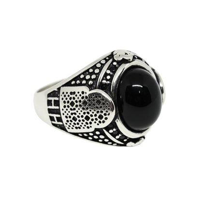 THE MEN THING Rings Royal Series - NOCTIS AEGIS RING - Pure Stainless Steel Men’s Steel-Plated Ring – Statement Luxury Jewelry (Size : 17-19-21-22-24-25-26-27)