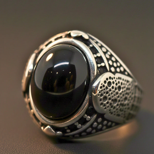 Royal Series - NOCTIS AEGIS RING - Pure Stainless Steel Men’s Steel-Plated Ring – Statement Luxury Jewelry (Size : 17-19-21-22-24-25-26-27)