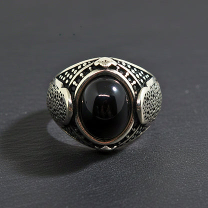 THE MEN THING Rings Royal Series - NOCTIS AEGIS RING - Pure Stainless Steel Men’s Steel-Plated Ring – Statement Luxury Jewelry (Size : 17-19-21-22-24-25-26-27)