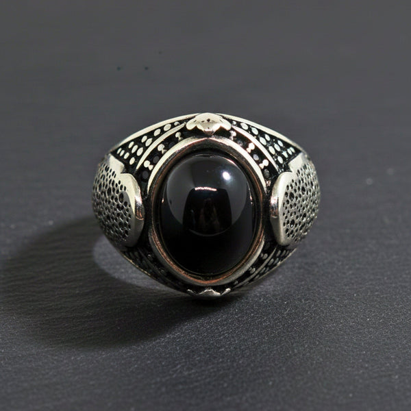 Royal Series - NOCTIS AEGIS RING - Pure Stainless Steel Men’s Steel-Plated Ring – Statement Luxury Jewelry (Size : 17-19-21-22-24-25-26-27)