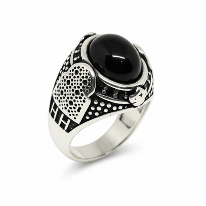 THE MEN THING Rings Royal Series - NOCTIS AEGIS RING - Pure Stainless Steel Men’s Steel-Plated Ring – Statement Luxury Jewelry (Size : 17-19-21-22-24-25-26-27)