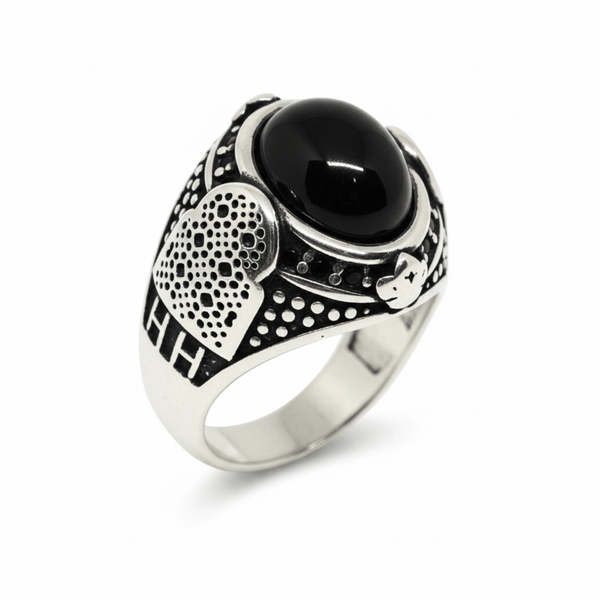 Royal Series - NOCTIS AEGIS RING - Pure Stainless Steel Men’s Steel-Plated Ring – Statement Luxury Jewelry (Size : 17-19-21-22-24-25-26-27)