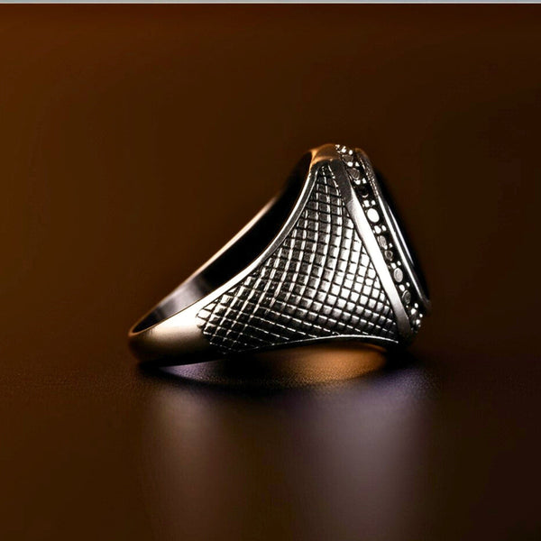 Royal Series - NOCTIS REGNUM RING - Pure Stainless Steel Men’s Steel-Plated Ring – Statement Luxury Jewelry (Size : 19-22-24)