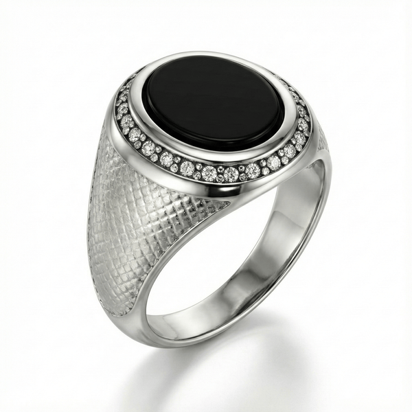 Royal Series - NOCTIS REGNUM RING - Pure Stainless Steel Men’s Steel-Plated Ring – Statement Luxury Jewelry (Size : 19-22-24)