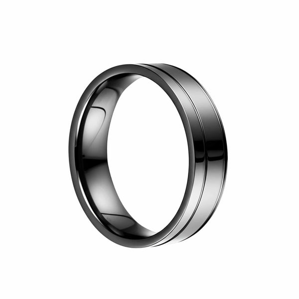 Royal Series - NOIR AXIS RING - Pure Stainless Steel Men’s Black-Plated Ring – Statement Luxury Jewelry (Size : 17-19-22-25-27)