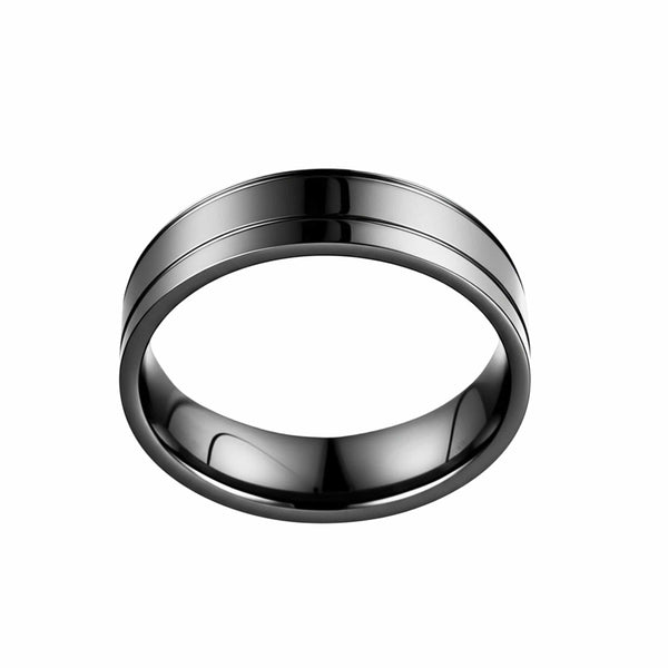 Royal Series - NOIR AXIS RING - Pure Stainless Steel Men’s Black-Plated Ring – Statement Luxury Jewelry (Size : 17-19-22-25-27)