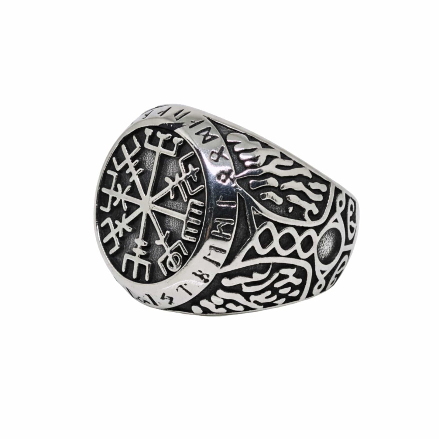 THE MEN THING Rings Royal Series - NORDIC FATE RING - Pure Stainless Steel Men’s Steel-Plated Ring – Statement Luxury Jewelry (Size : 19-20-22-24-27-28-30)