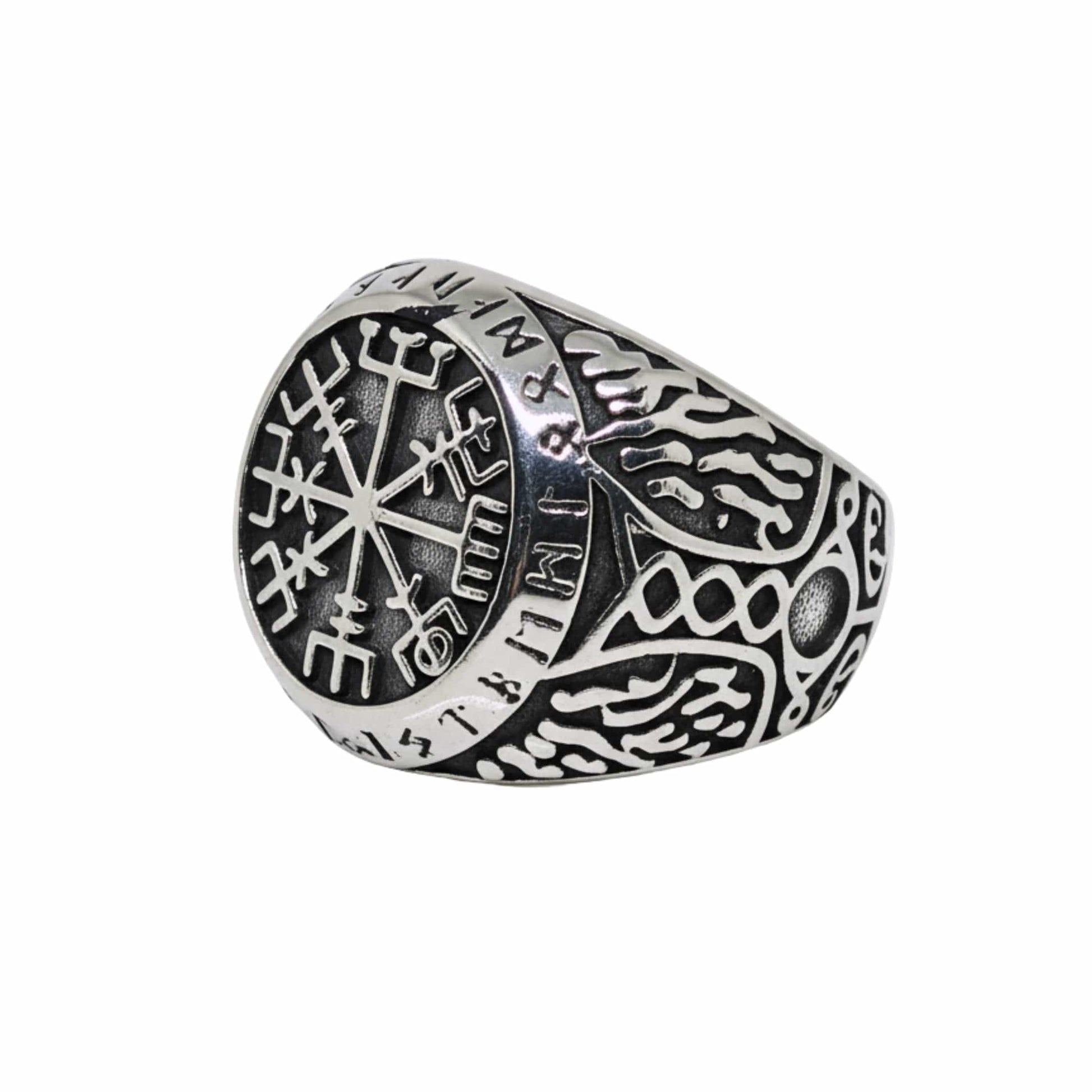 THE MEN THING Rings Royal Series - NORDIC FATE RING - Pure Stainless Steel Men’s Steel-Plated Ring – Statement Luxury Jewelry (Size : 19-20-22-24-27-28-30)