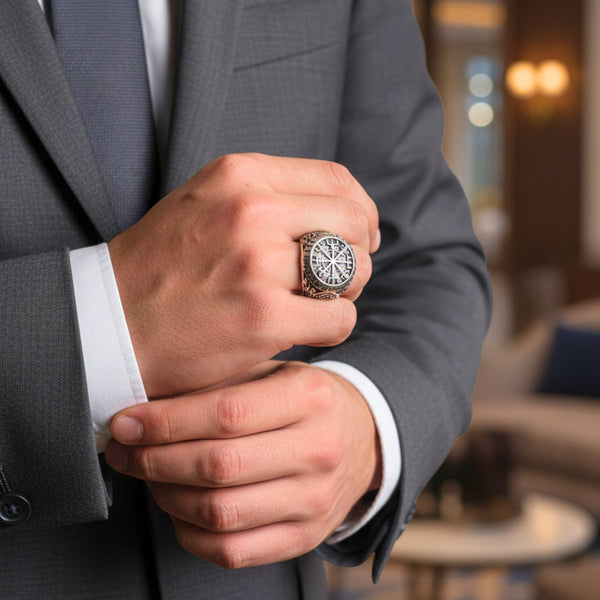 Royal Series - NORDIC FATE RING - Pure Stainless Steel Men’s Steel-Plated Ring – Statement Luxury Jewelry (Size : 19-20-22-24-27-28-30)