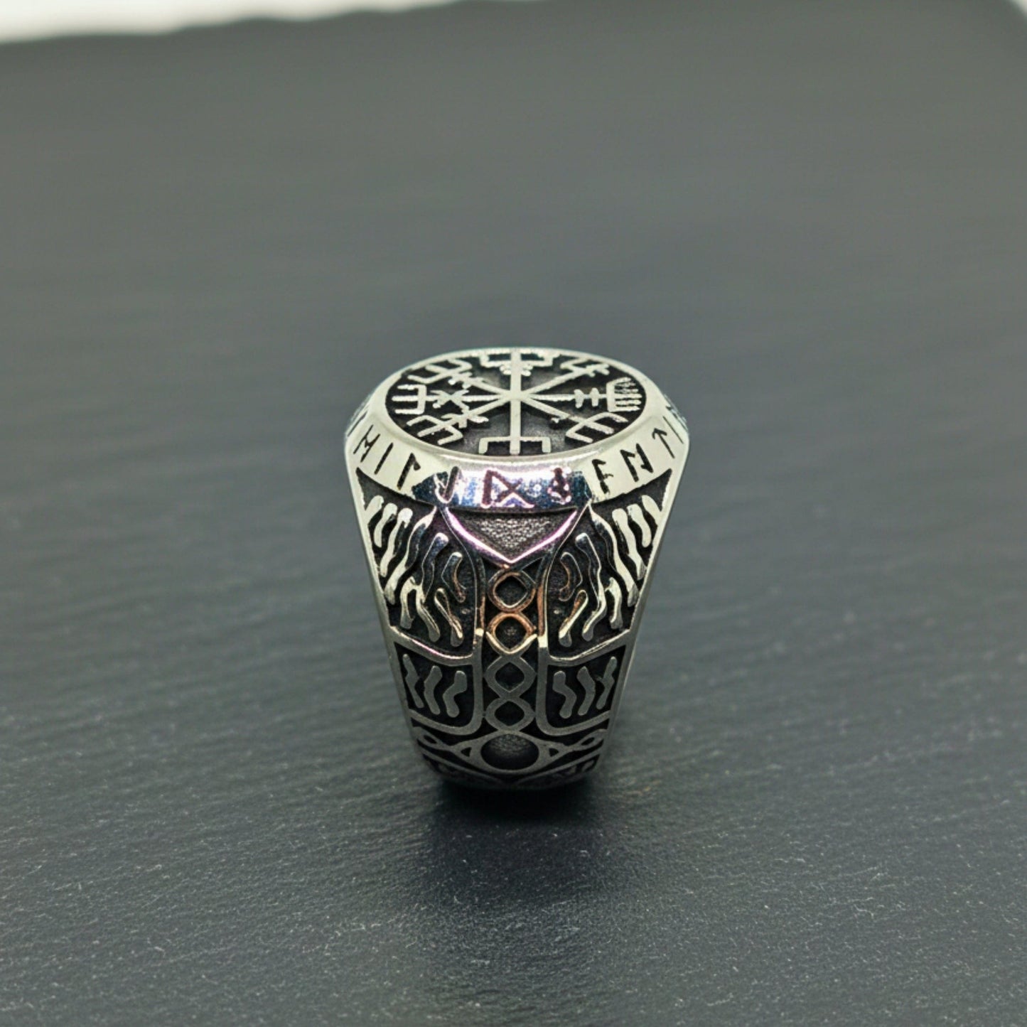 THE MEN THING Rings Royal Series - NORDIC FATE RING - Pure Stainless Steel Men’s Steel-Plated Ring – Statement Luxury Jewelry (Size : 19-20-22-24-27-28-30)