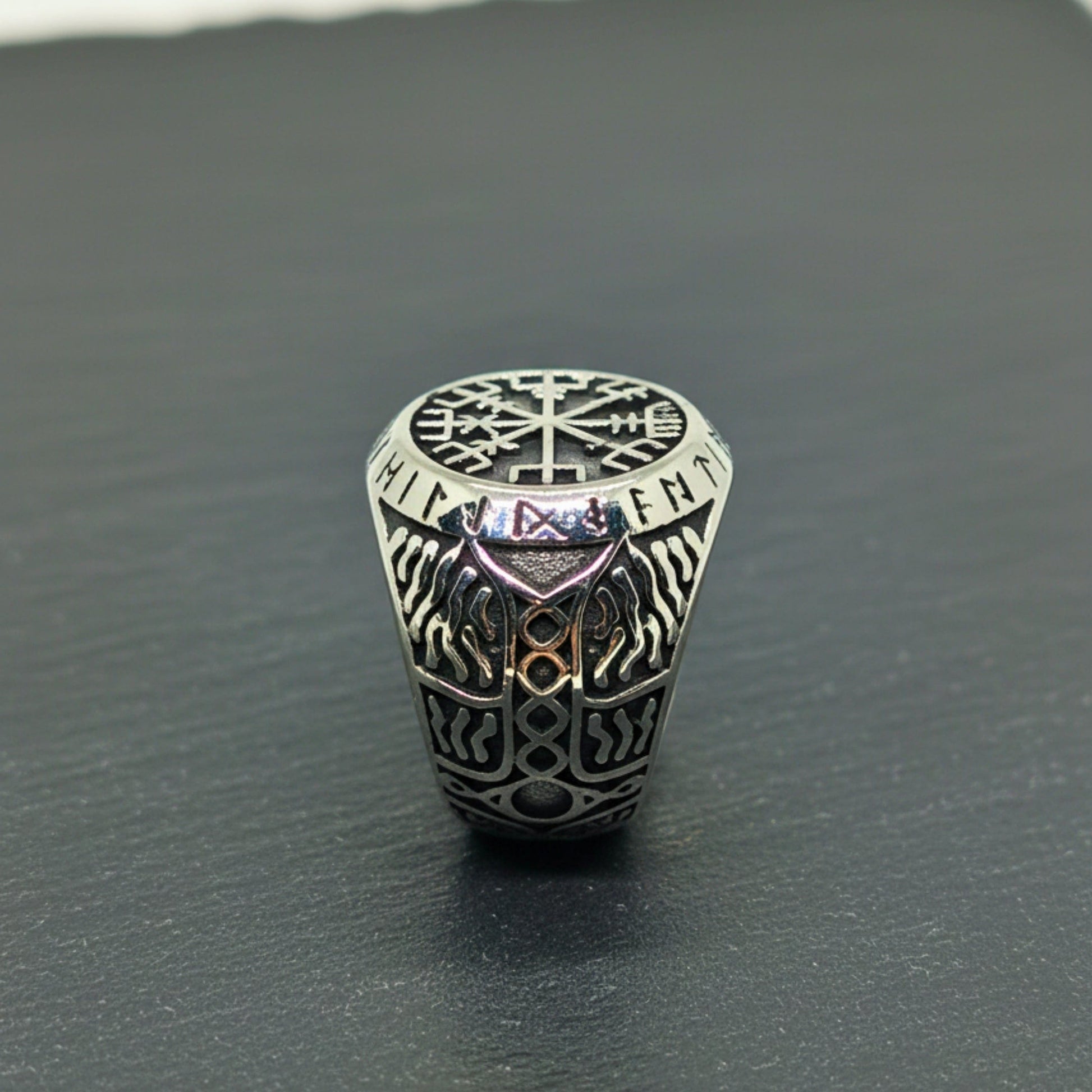 THE MEN THING Rings Royal Series - NORDIC FATE RING - Pure Stainless Steel Men’s Steel-Plated Ring – Statement Luxury Jewelry (Size : 19-20-22-24-27-28-30)