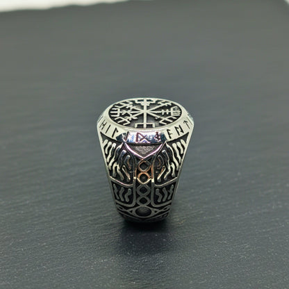 THE MEN THING Rings Royal Series - NORDIC FATE RING - Pure Stainless Steel Men’s Steel-Plated Ring – Statement Luxury Jewelry (Size : 19-20-22-24-27-28-30)