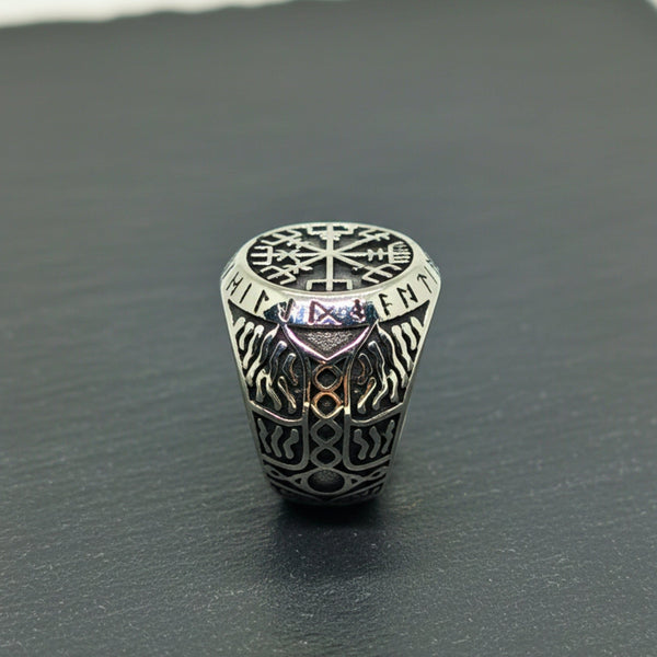 Royal Series - NORDIC FATE RING - Pure Stainless Steel Men’s Steel-Plated Ring – Statement Luxury Jewelry (Size : 19-20-22-24-27-28-30)