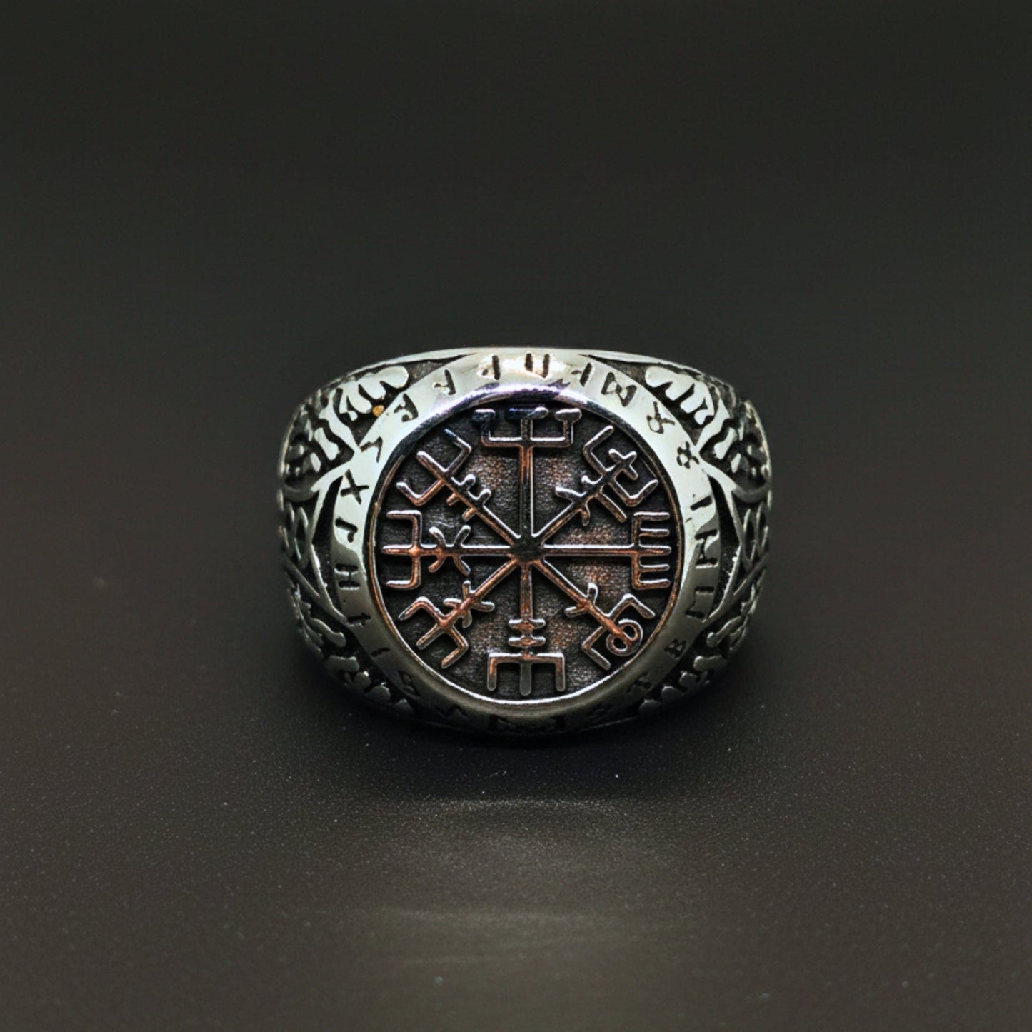 THE MEN THING Rings Royal Series - NORDIC FATE RING - Pure Stainless Steel Men’s Steel-Plated Ring – Statement Luxury Jewelry (Size : 19-20-22-24-27-28-30)