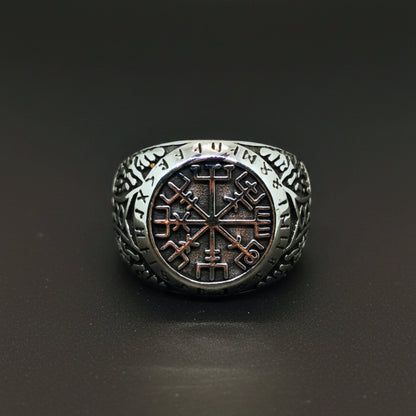 THE MEN THING Rings Royal Series - NORDIC FATE RING - Pure Stainless Steel Men’s Steel-Plated Ring – Statement Luxury Jewelry (Size : 19-20-22-24-27-28-30)