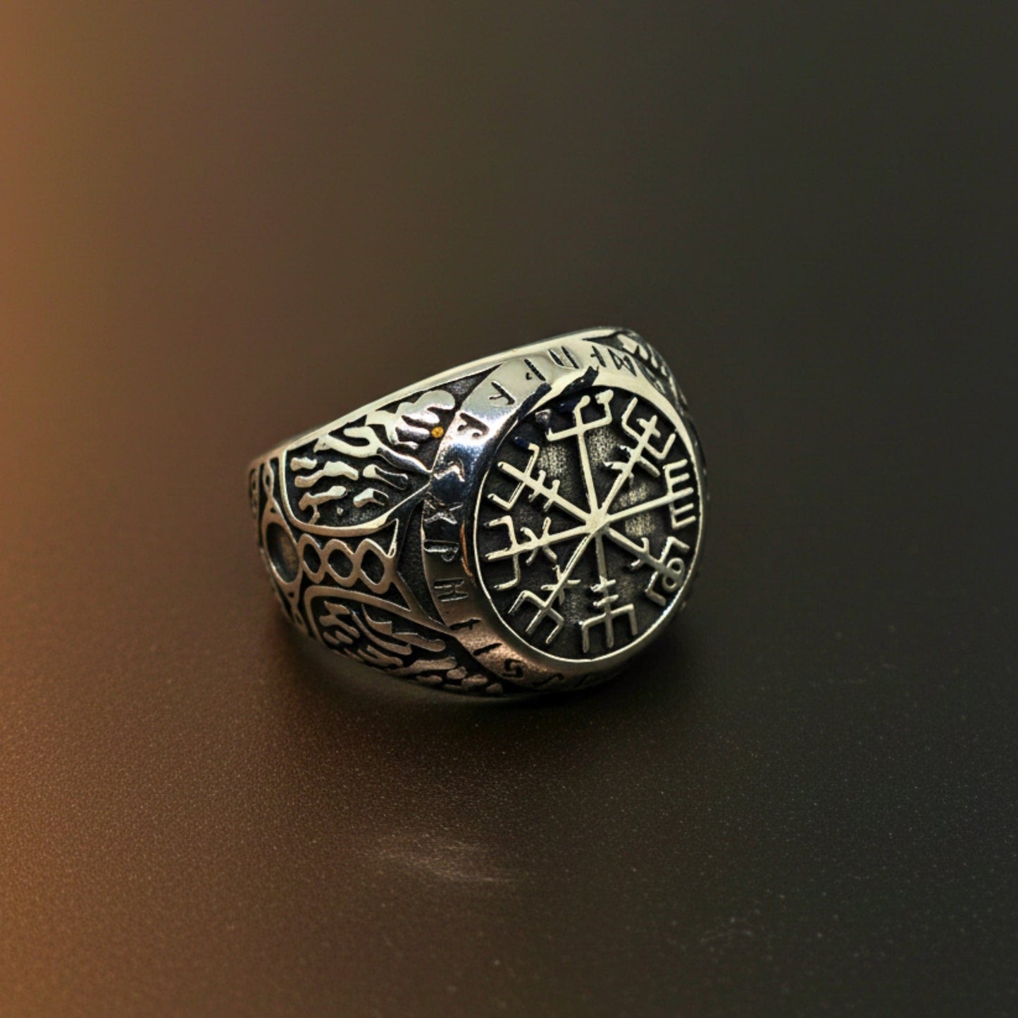 THE MEN THING Rings Royal Series - NORDIC FATE RING - Pure Stainless Steel Men’s Steel-Plated Ring – Statement Luxury Jewelry (Size : 19-20-22-24-27-28-30)