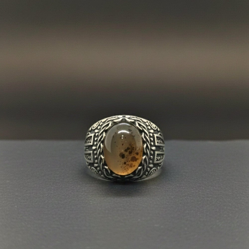 THE MEN THING Rings Royal Series - OBSIDIAN MIRAGE MULTICOLOR STONES - Pure Stainless Steel Men’s Steel-Plated Ring – Statement Luxury Jewelry (Size :16-17-18-21-22-26-27)