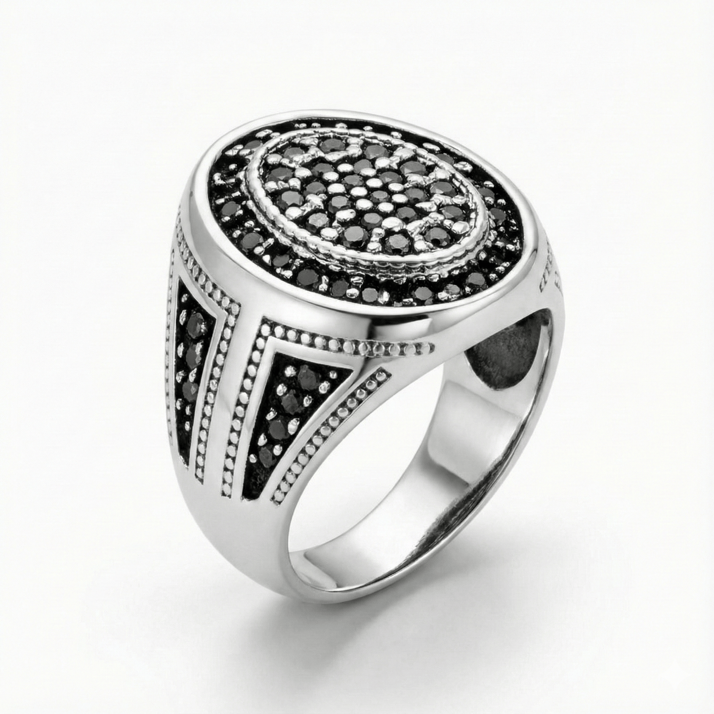 THE MEN THING Rings Royal Series - RAGNAR VALOR RING - Pure Stainless Steel Men’s Steel-Plated Ring – Statement Luxury Jewelry (Size : 19-22)