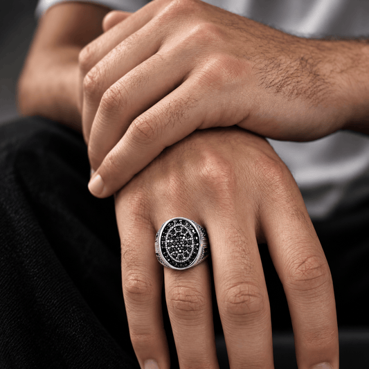THE MEN THING Rings Royal Series - RAGNAR VALOR RING - Pure Stainless Steel Men’s Steel-Plated Ring – Statement Luxury Jewelry (Size : 19-22)