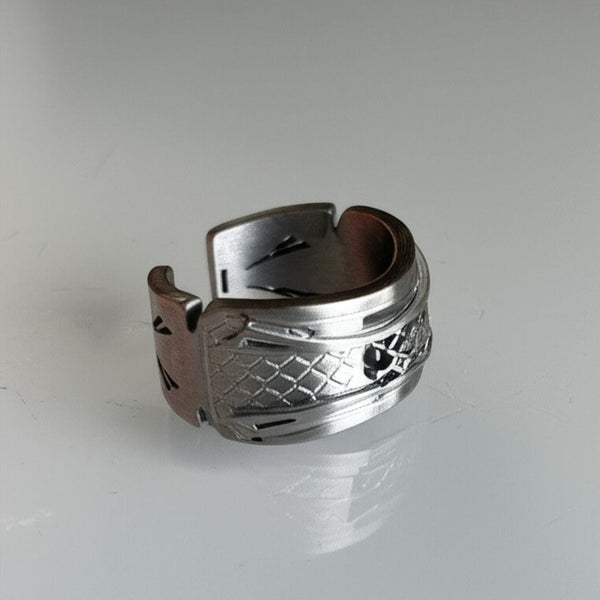Royal Series - ROGUE SIGIL RING - Pure Stainless Steel Men’s Steel-Plated Ring – Statement Luxury Jewelry (Size : 19-20-21-22-25)
