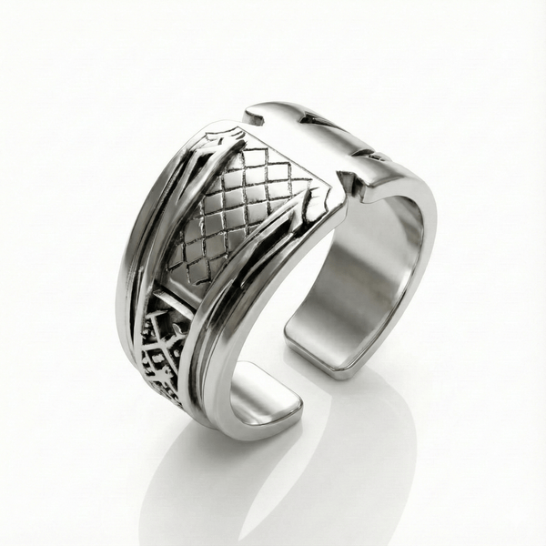 Royal Series - ROGUE SIGIL RING - Pure Stainless Steel Men’s Steel-Plated Ring – Statement Luxury Jewelry (Size : 19-20-21-22-25)