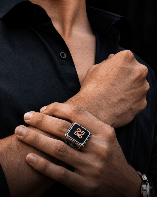 Royal Series - ROYAL AEGIS RING - Pure Stainless Steel Men’s Steel-Gold-Plated Ring – Statement Luxury Jewelry (Size : 16-17-21-22-23-24-26-27)